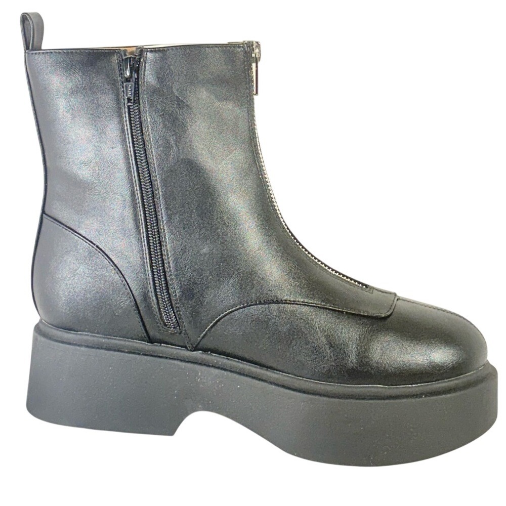 Wild Fable NEW size 9 Chunky Platform Black Faux Leather Ankle Boots - Women's